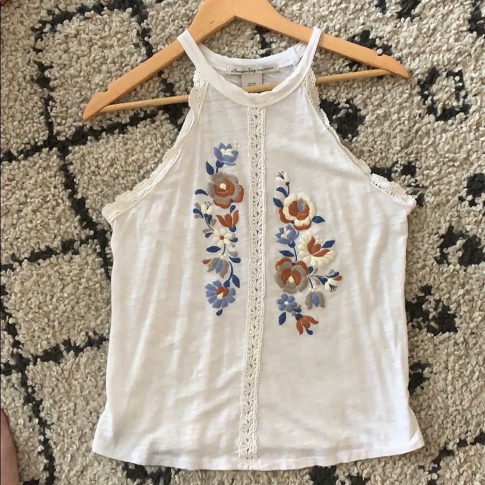 White Floral Top